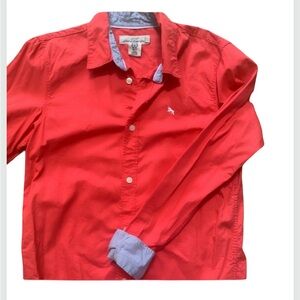 H&M LOGG Boys Red Button Down Shirt Long Sleeve Size 11–12